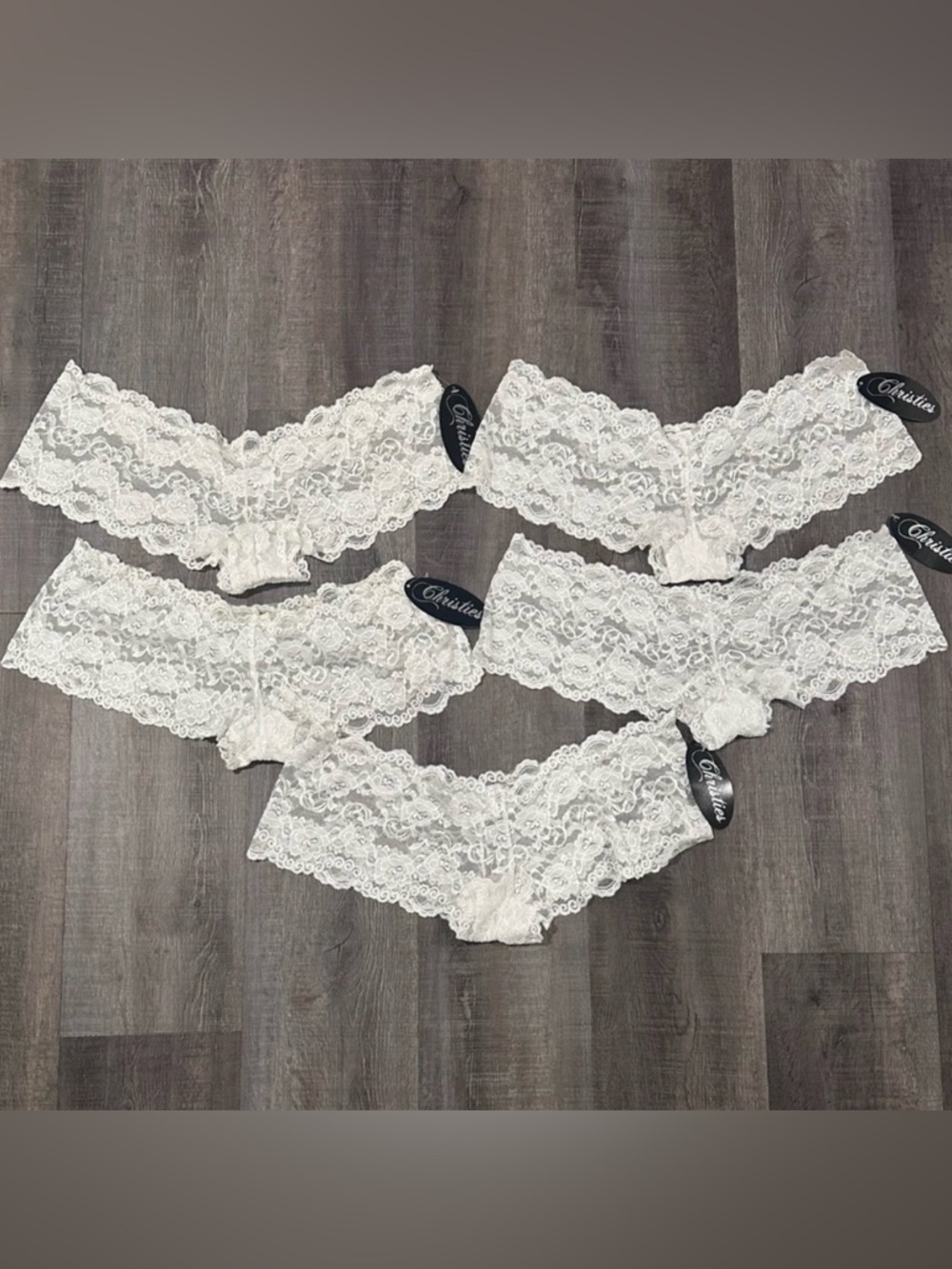 New 5-Pair Bundle Christies XL White Lace Panties